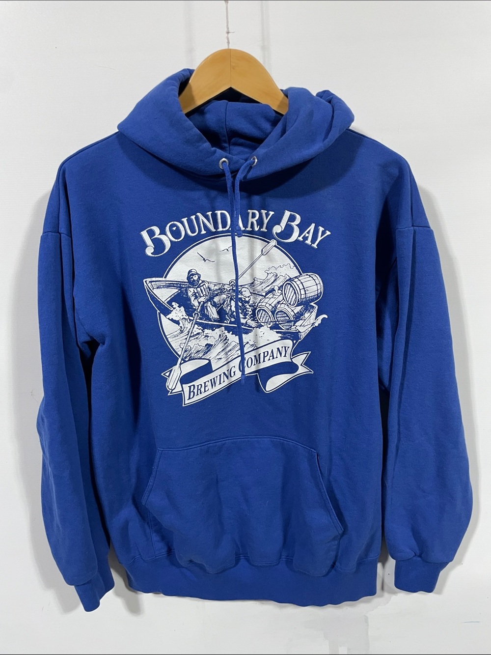 Vintage Royal Blue Boundary Bay Brewing Pullover Hoodie